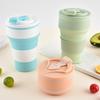 Portable Food-Grade Silicone Folding Cup with Lid - Ideal for Travel, Mouthwash, Toothbrush, and Coffee.