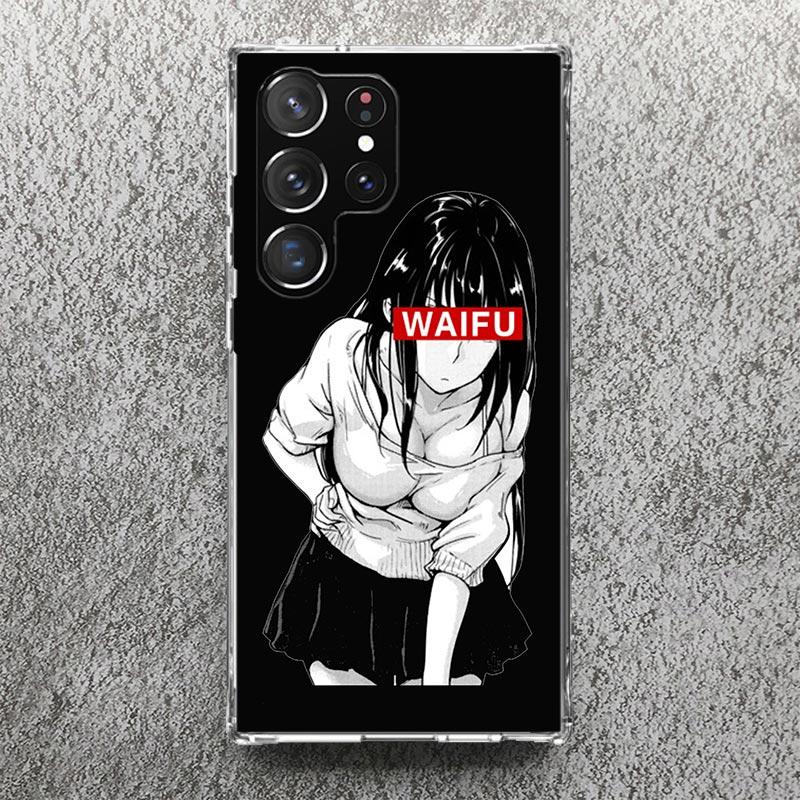 Sugoi Senpai Japanese Anime Waifu Print Soft Case for Samsung Galaxy S25 Edge S24 S23 S22 Ultra S21 Plus S20 FE Phone Shell S10