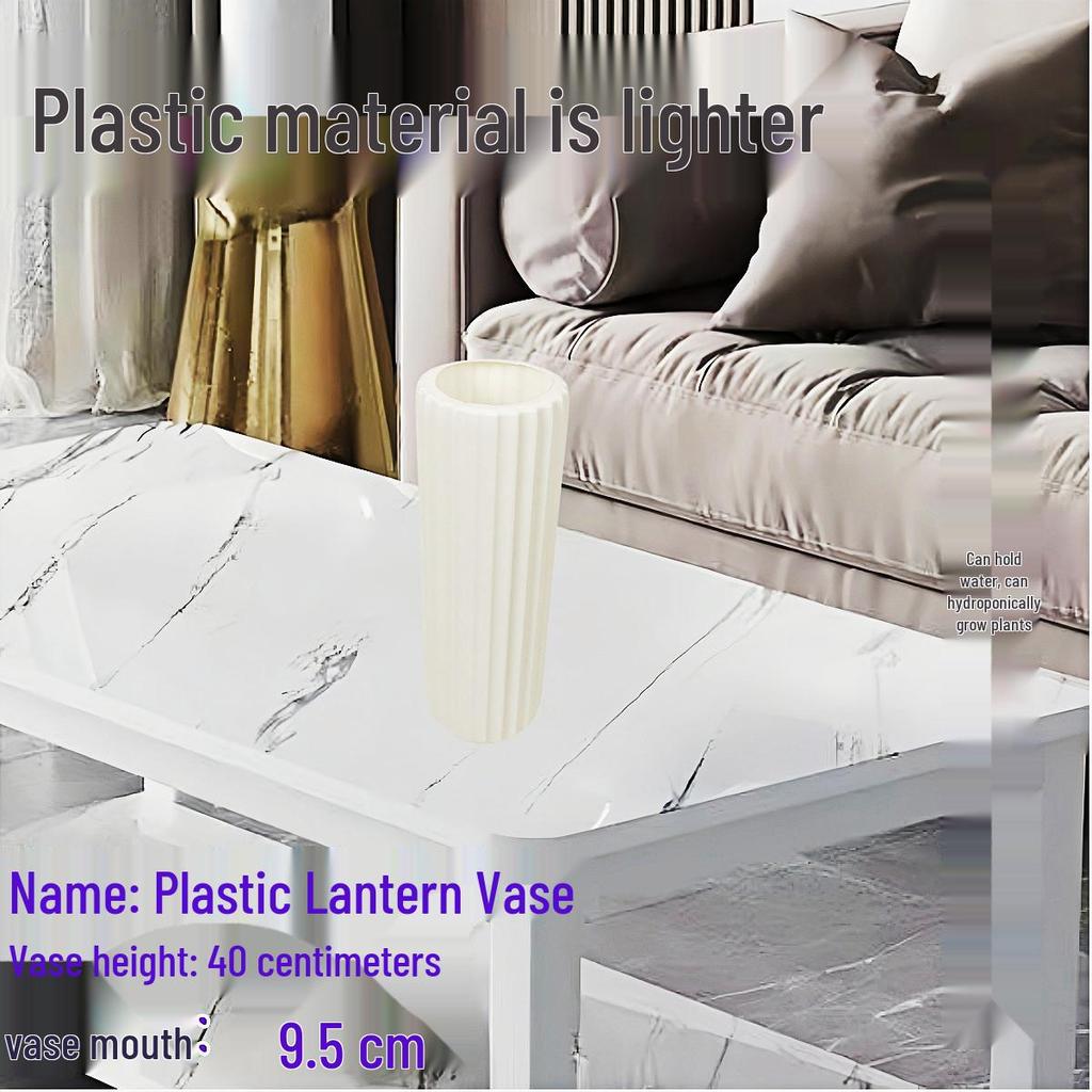 Nordic Large Resin Rattan Vase for Dried Flowers - Ceramic Look, Iron Art Floor Decoration.