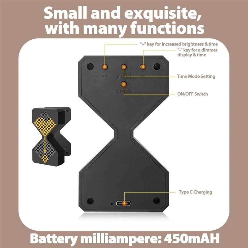 2025 Trend Freely Adjustable 1-30 Minute Digital Hourglass Light Gravity Timer Dynamic Flow Cube Led Night Light For Home B