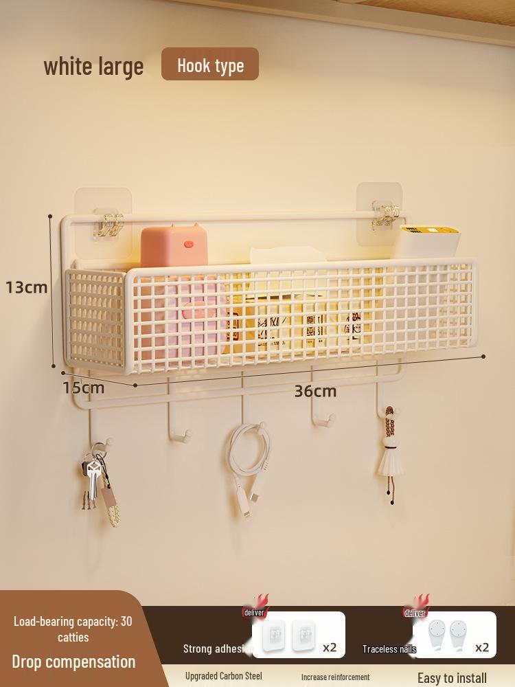 Punch-free Wall Shelf: Bedside Storage for Dorms & Bunks