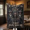 Gothic Skull Love Forever Always Plush Blanket Soft Comfortable All Seasons Perfect Sofa Office Naps Outdoor Travel Makes Great Gift