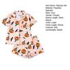 Damen Halloween Pyjama Set Knopfleiste 2-teiliges Pjs Shorts Set Kürbisdruck Kurzarm Nachtwäsche Sets