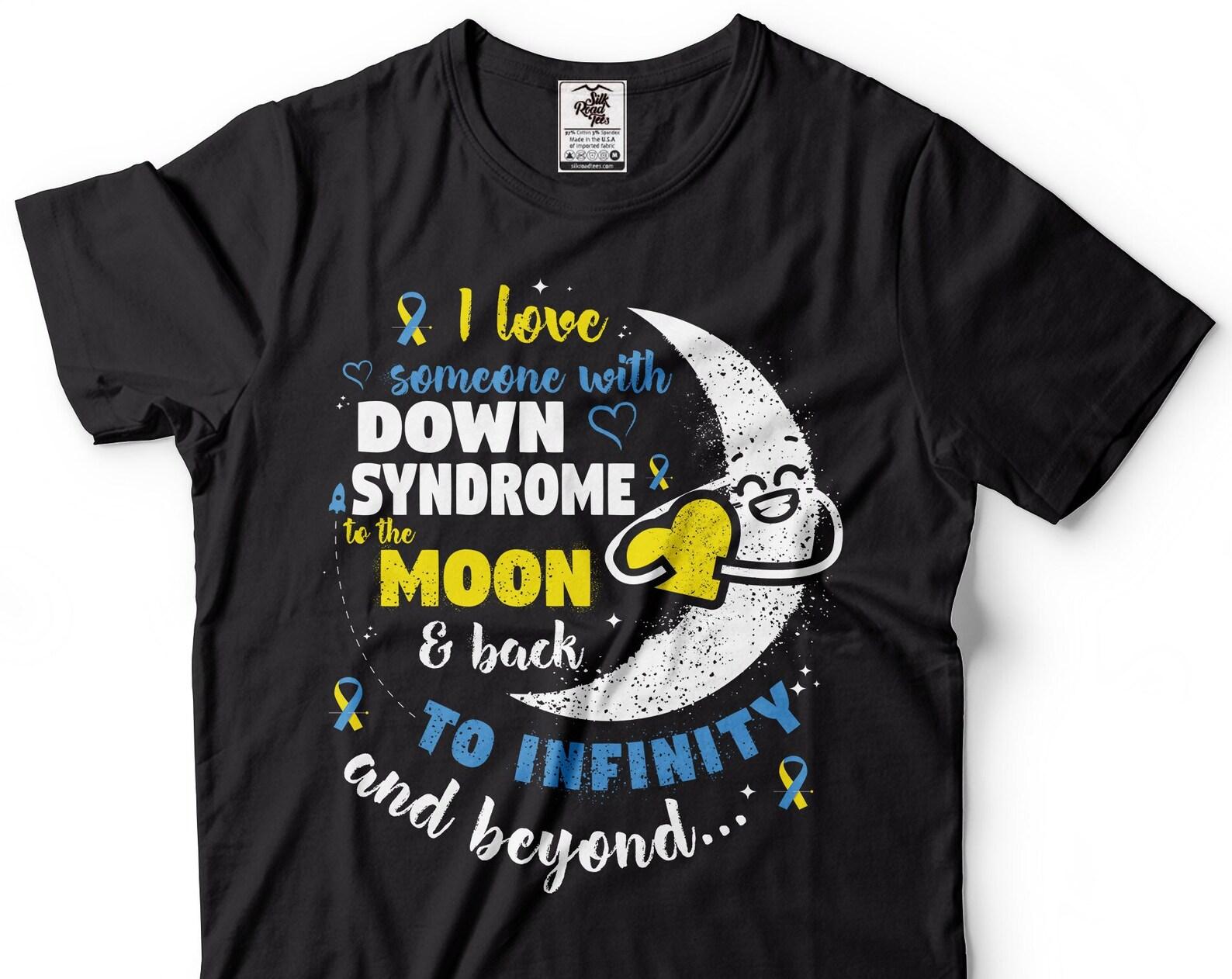 Down Syndrome Awareness T-Shirt: Love to the Moon and Back Gift M