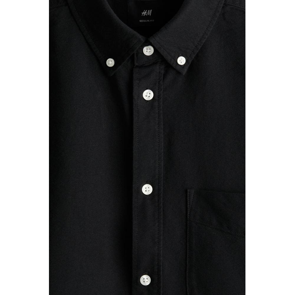 

Рубашка Oxford HM Regular Fit с короткими рукавами, черная XS