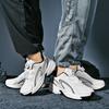 Men's Shoes Autumn and Winter Rotating Button Sneakers Leather Waterproof Running Shoes Trendy Couple Dad Shoes