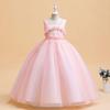 Children's 3D Floral Evening Dress - Long Puff Tulle for Piano Performance & Weddings