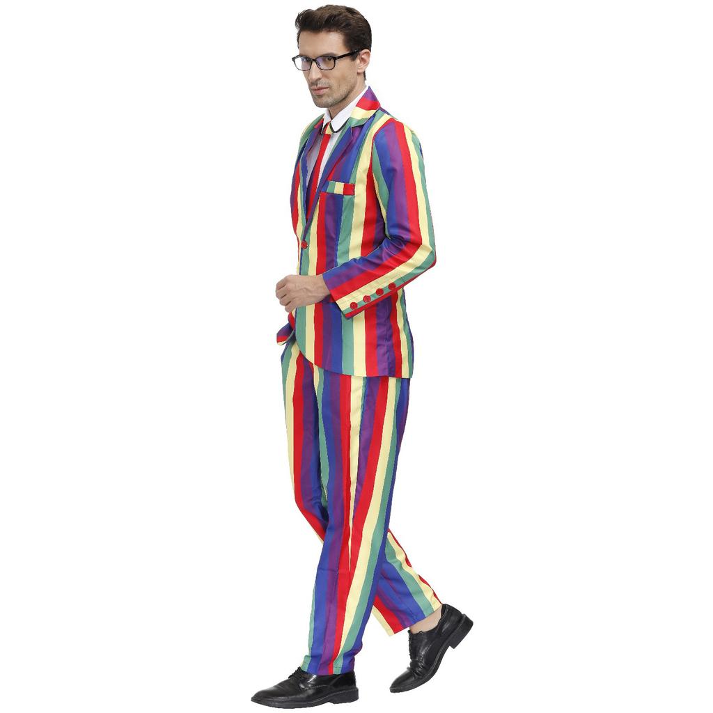 Promi-Urlaubsparty-Anzug Regenbogen, Halloween-Kostüm, Cosplay Jazz-Kostüm