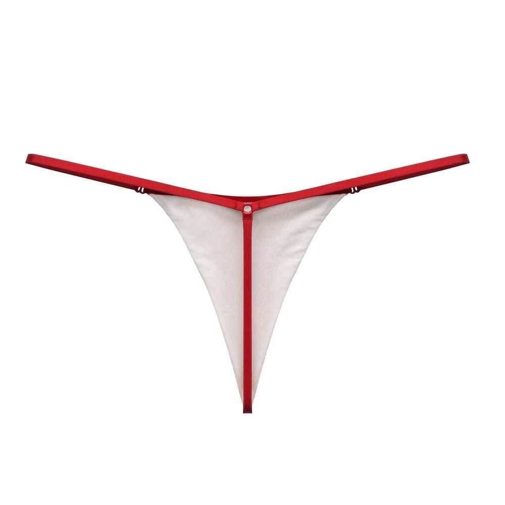 Ladies Pure Color Cotton Thin Belt Panties G-string Thong Briefs