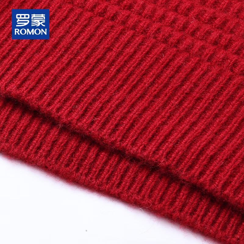 ROMON Men's Half-Zip 100% Wool Pullover Sweater