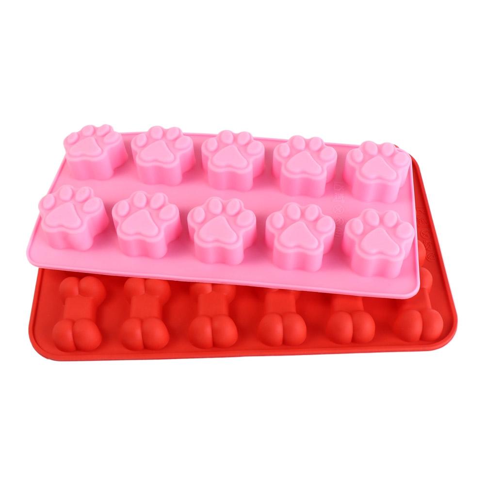 Easy Demoulding Bone Ice Trays Silicone Candy Mold Multipurpose Dog Paw Baking Moulds Jelly