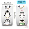 500Pcs/Roll Q Funny Penguins Series 02 Kids Rewards Stickers - DIY Scrapbooks Album Decor Sealing Label Decals