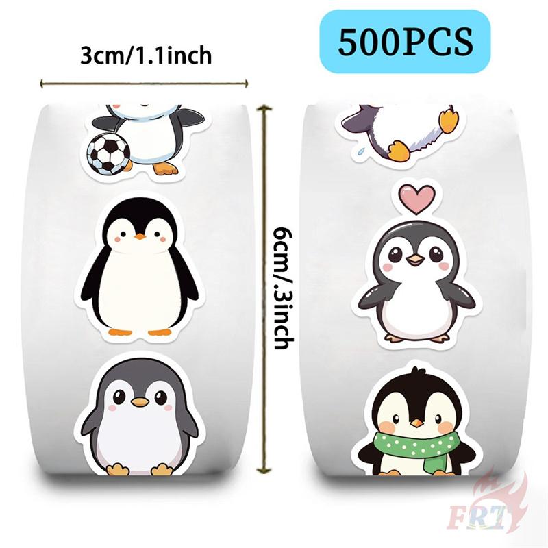 500Pcs/Roll Q Funny Penguins Series 02 Kids Rewards Stickers - DIY Scrapbooks Album Decor Sealing Label Decals