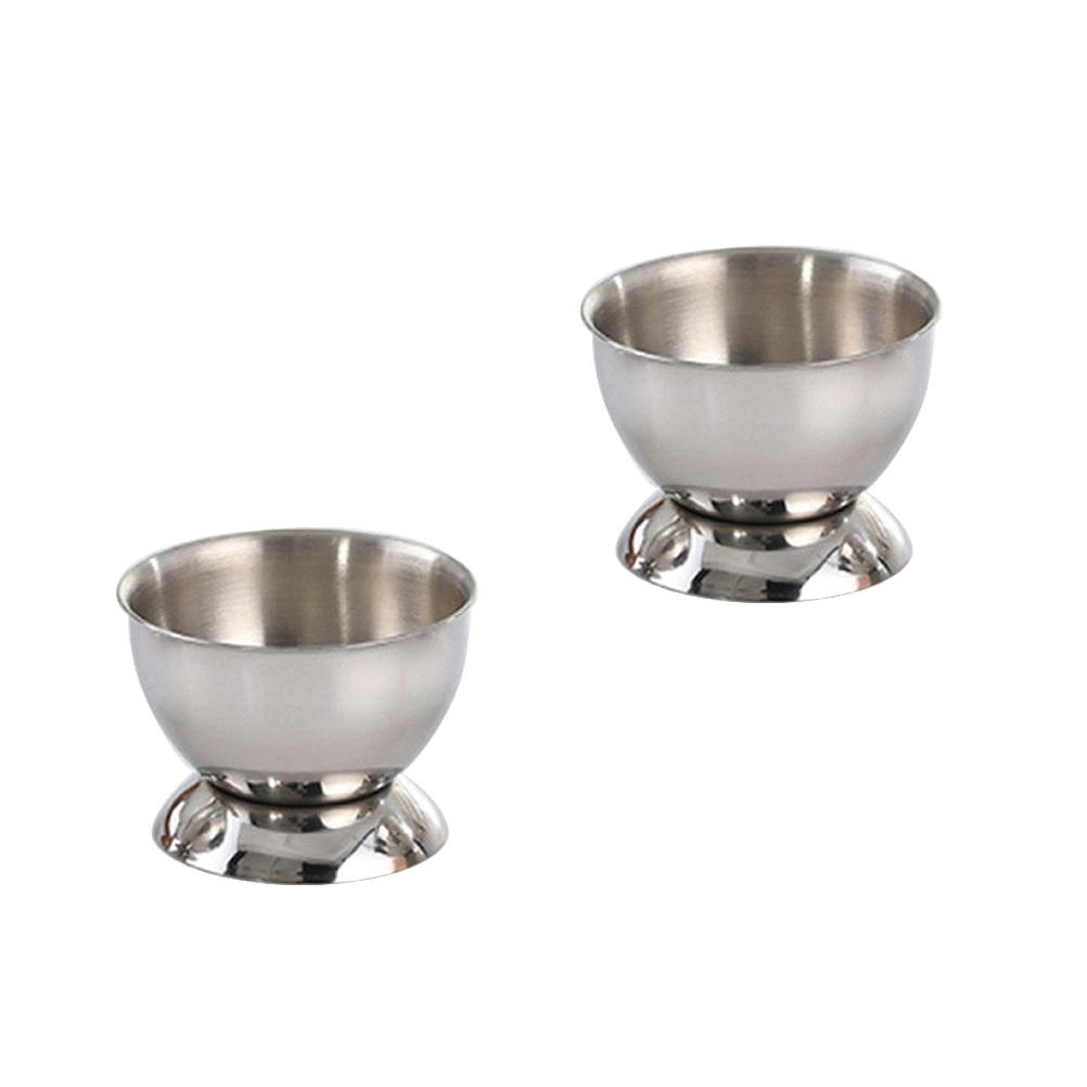 2Pcs Stainless Steel Boiled Egg Holder Egg Cup Tabletop Kitchen Dining Room Restaurant Easter Holiday Decoration