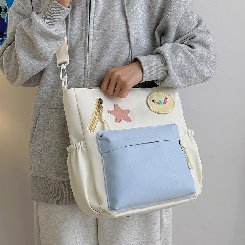 Japanese new cute student tote bag crossbody high school student large-capacity leisure class bag