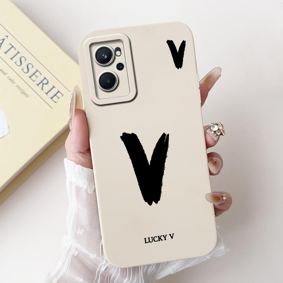 For Realme 9i 4G RMX3491 Cover For Realme 9i 4G Case Simple Fashion Luxury Letters A-Z Pattern Design Silicone Shockproof Bumper