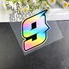 1PC Arabic Numerals Laser Motorcycle Stickers Waterproof for Motorbike Fuel tank Front Fairing Scooter Helmet Box Vinyl Decals