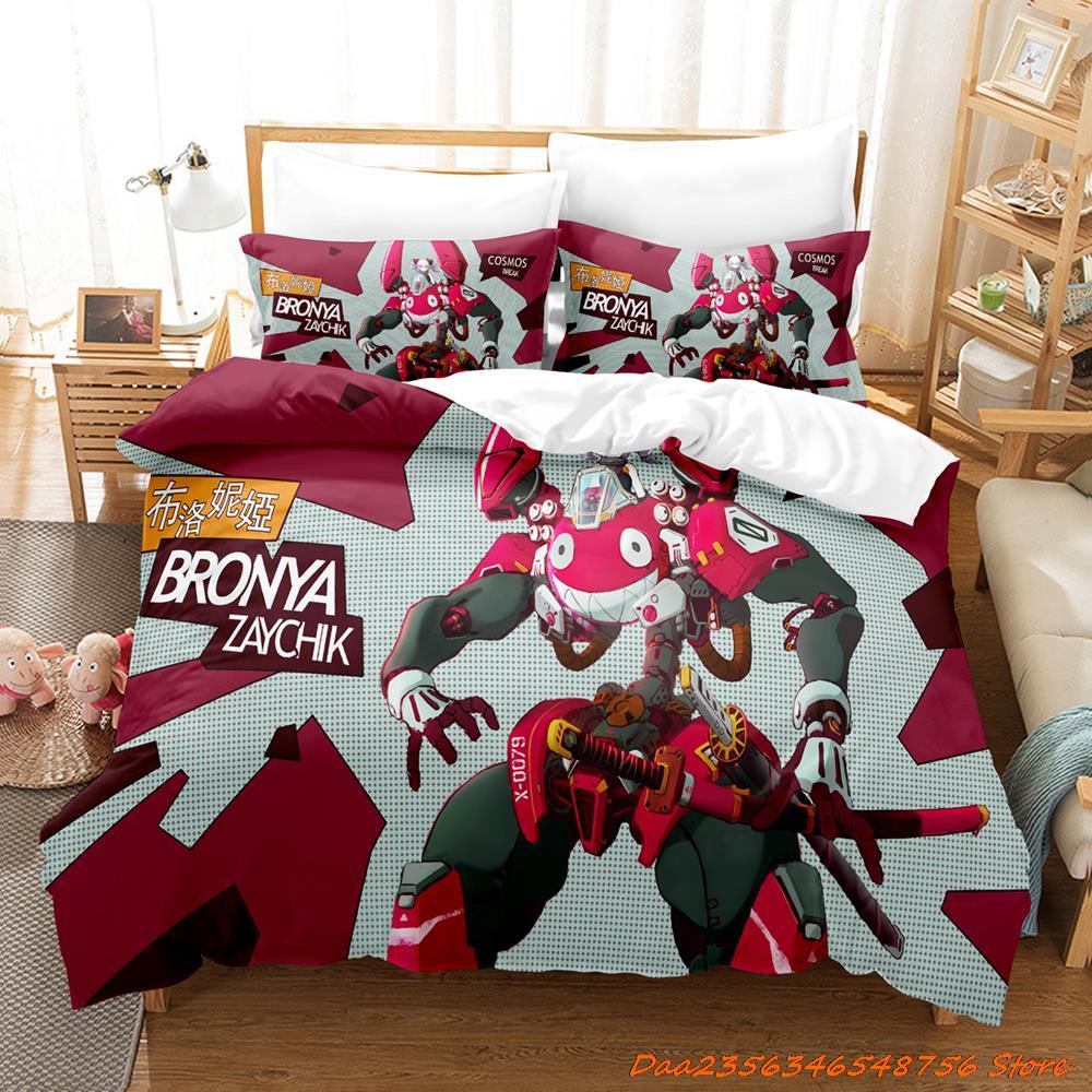 Bettdecke Honkai Impact 3 Bettwäsche-Set Cartoon Anime Dreiteiliges Set Erwachsener Kind Schlafzimmer Bettdecken-Sets 3D Kawaii Mädchen Niedlich Damen Bettwäsche-Set