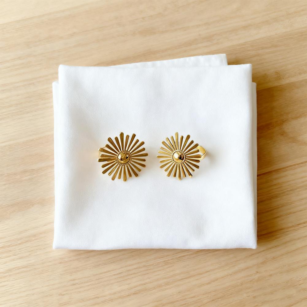 Metal Napkin Rings Napkin Ring Set Elegant Sunflower Napkin Rings for Dining Table Decor Wedding Birthday Party