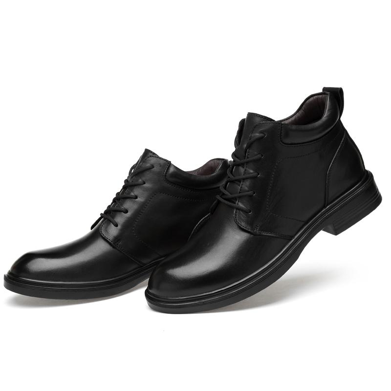 Fashion New Autumn Winter Fashion Genuine Leather Men Boots Lace-up High Top Ankle Boots Male Footwear Snow Boots Platform Casual Shoes