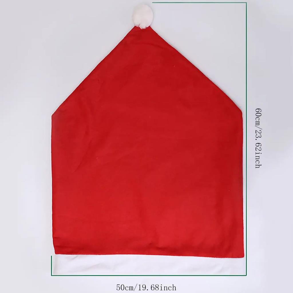 6 stuks - Rode stoel, Kerstmuts, niet-geweven tafel, comfortabele en zachte vakantieartikelen