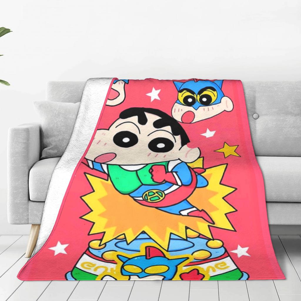 Crayons Shin-chans and Friends Blanket Quality Warm  Throw Blanket Winter Kids Couch Chair Sofa Bed Aesthetic Bedspread