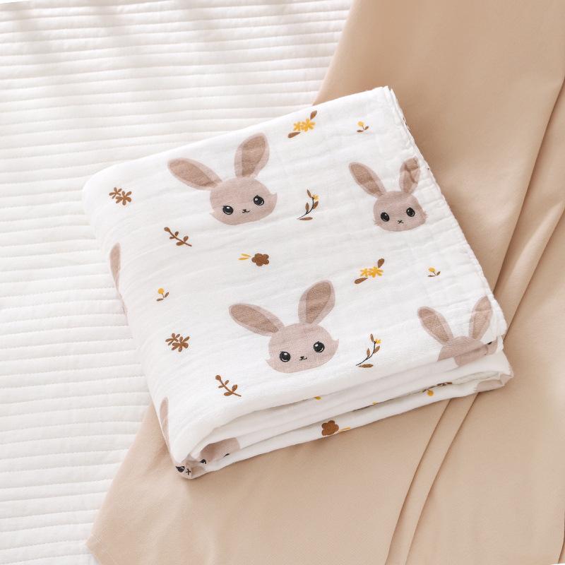 Newborn Baby Bath Towel 4 Layer Cotton Swaddle Blanket Babies Bedding Gauze Blankets Stroller Cover Children's Shower Towel