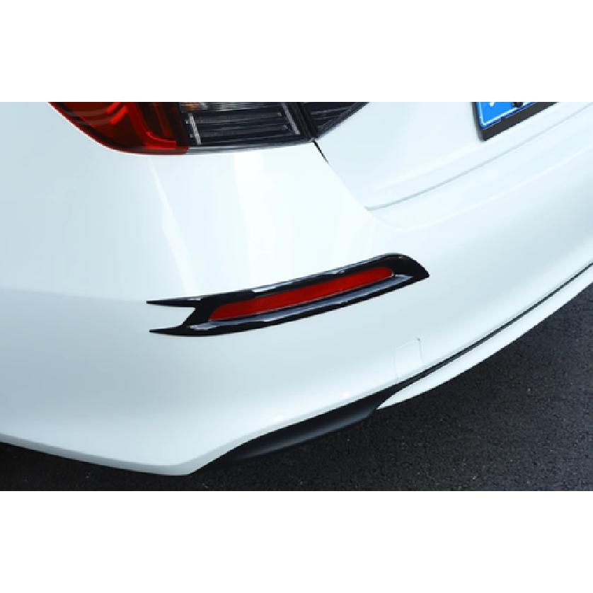 Накладка на крышку заднего противотуманного фонаря Для - Honda Civic Глянцевый черный ABS 2 шт.