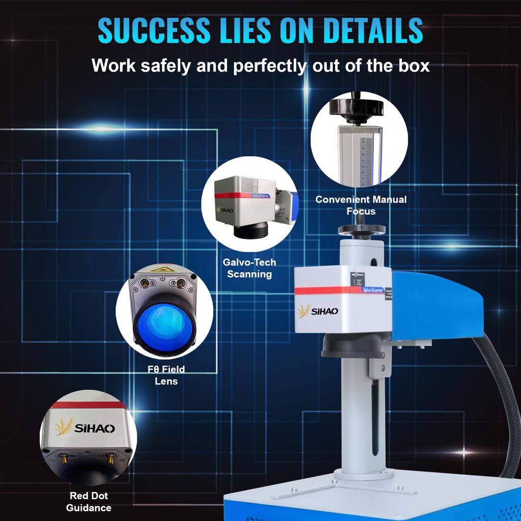 Fiber Laser Marking Machine 20W 30W 50W Engraving Cutter Control Software for Metal Steel