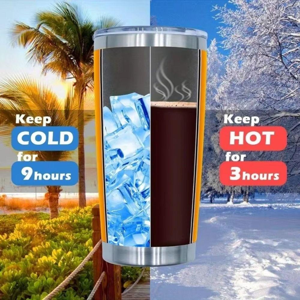 20oz Car Thermos Cup 304 Stainless Steel Tumbler Thermal Mug Insulation Water Bottle  Travel