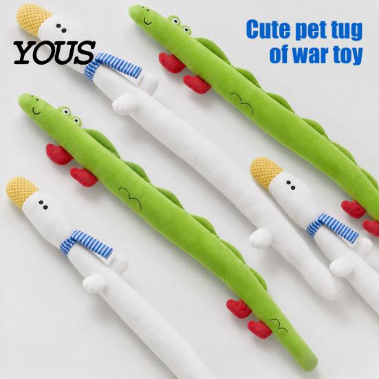 Durable Chew Toys for Small Medium Large Breeds 40 Inch Extra Long Plush Squeaky Dog Toy, Soft Cartoon Crocodile Duck Engaging Sound Paper Puppies