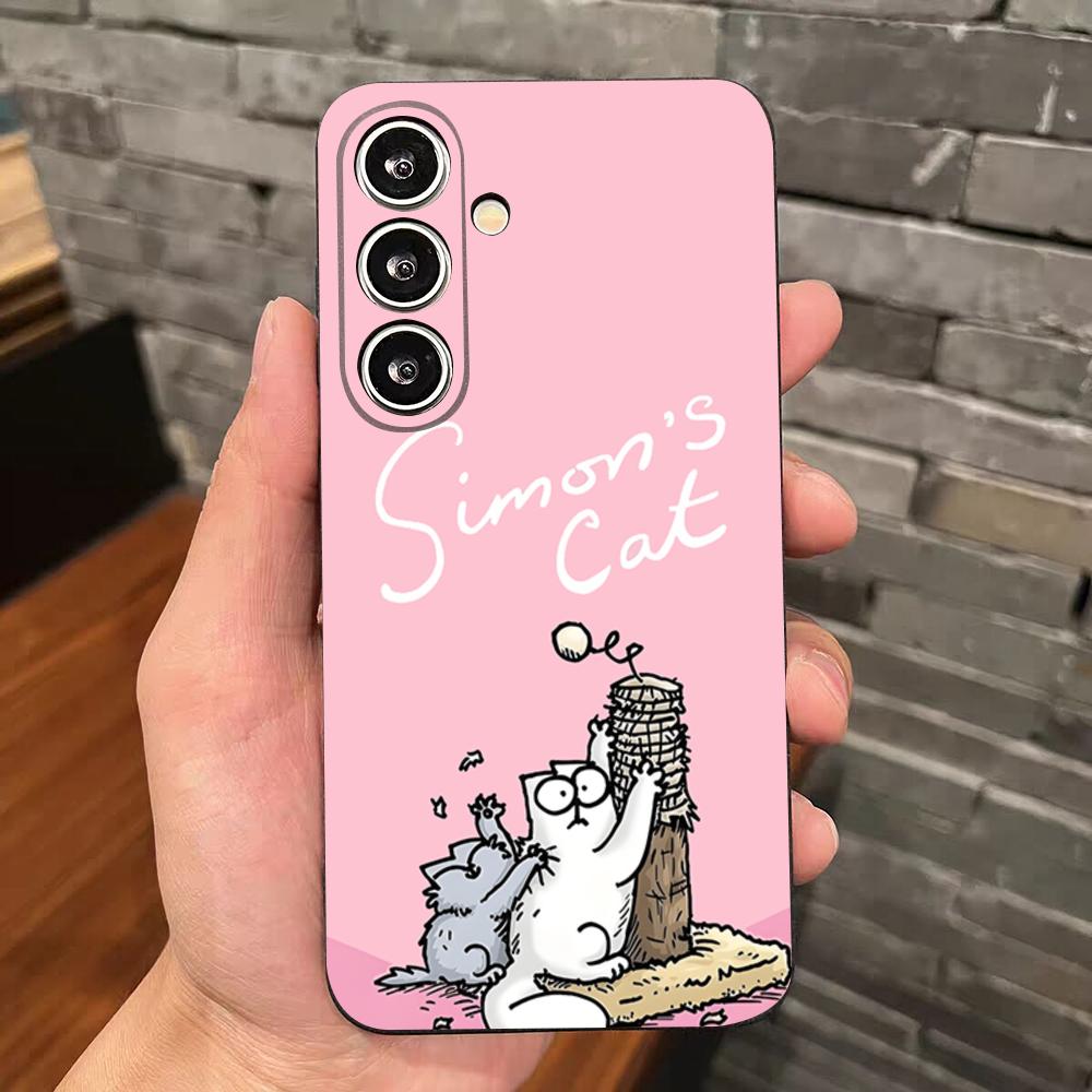 

Smart Cat Cartoon S-Simons Cat Phone Case For Samsung S26 S25 Edge S24 S23 S22 S21 S20 Ultra Plus Fe Galaxy Silicon Cover Galaxy S21