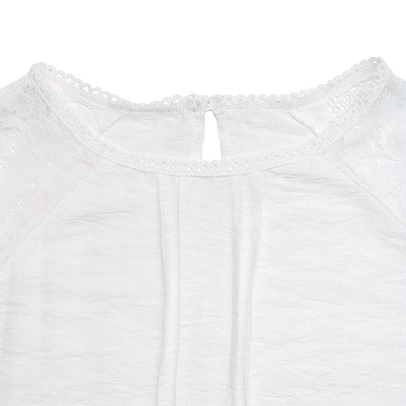 2025 European and American Casual Lace Short-Sleeved Pullover Shirt