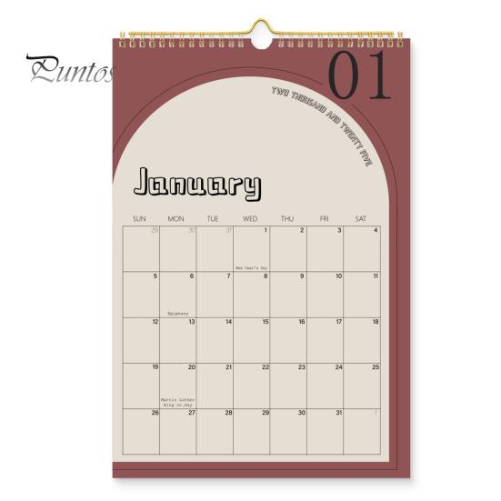 

Настенный календарь 2025-2026 гг. Спиральный настенный календарь с января 2025 г. по июнь 2026 г. 18-месячный планировщик для домашнего офиса A