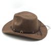 Western Cowboy Hat With Large Brim For Outdoor Sun Protection And Photography