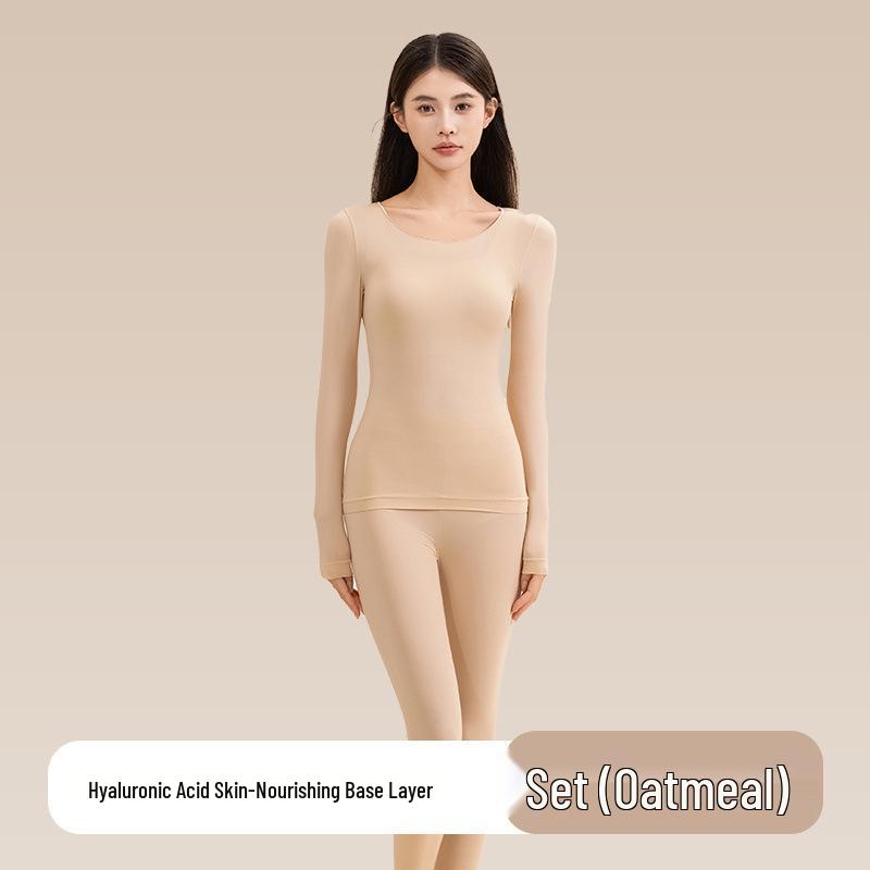 Skin-Beautifying Women's Warm Underwear Set with Hyaluronic Acid for Autumn and Winter