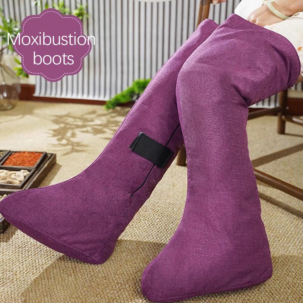 Electric Heating Moxibustion Boots Foot Massager Timing Heating Leg Boots Remote Control Hot Compress Acupressure Moxa Mugwort