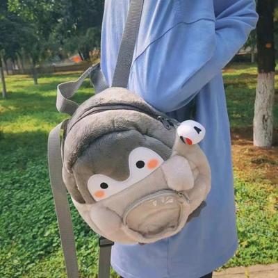 Cartoon Doll Plush Penguin Backpack Transparent Coin Purse  Portable  for Lady Girls Children Gift Outdoor Pendant