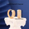 Female White Zircon Stone Hoop Earrings Vintage Fashion Gold Color Wedding  For Women