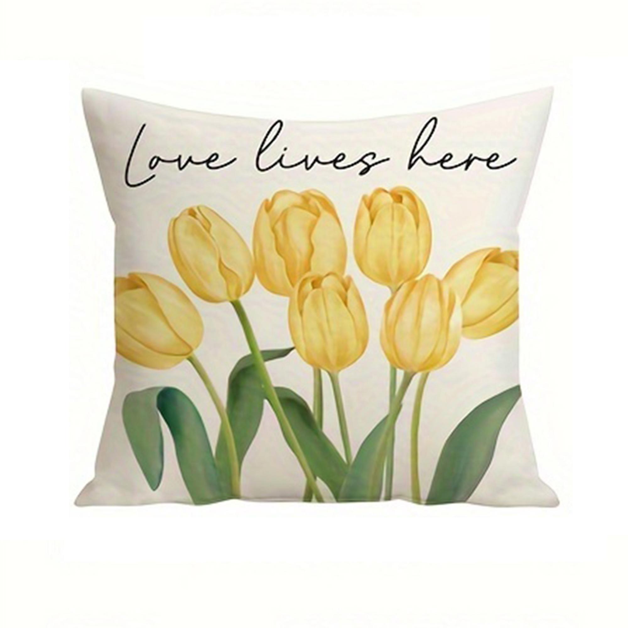 

1 шт. Весенние наволочки 45x45 см Hello Sunshine Tulip наволочки для подушек Весна Лето Декор для фермерского дома 450mm*450mm