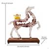 Rearing Horse Statue Clear Body Wood Base Figurine Accents