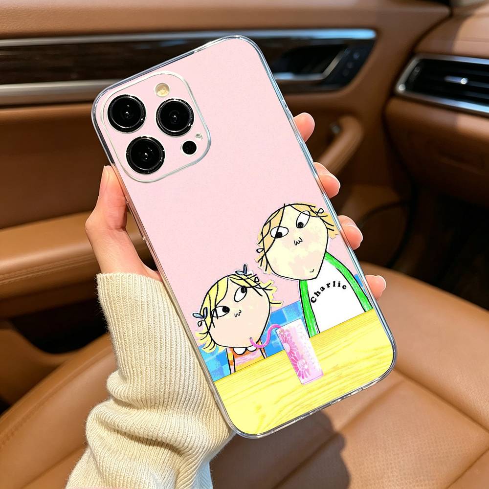 Animation Charlie and Lola Phone Case For iPhone17,16,15,14,13,12,11 ,Pro Max,16/15/14 Plus Transparent Cover