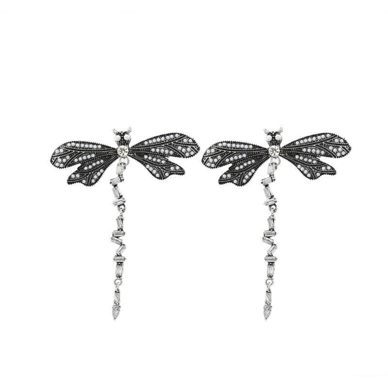 Stylish Rhinestone Dragonfly Earrings Women Bohemian Chic Minimalist Fashion Jewelry 2025 Dragonfly