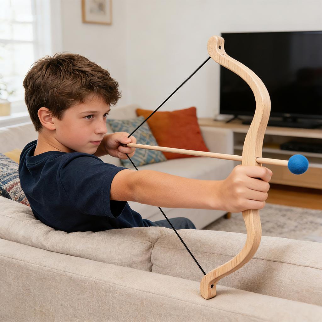 Wooden Bow Toy Set, Children'S Birthday Gift, Shooting Sports Educational Toy