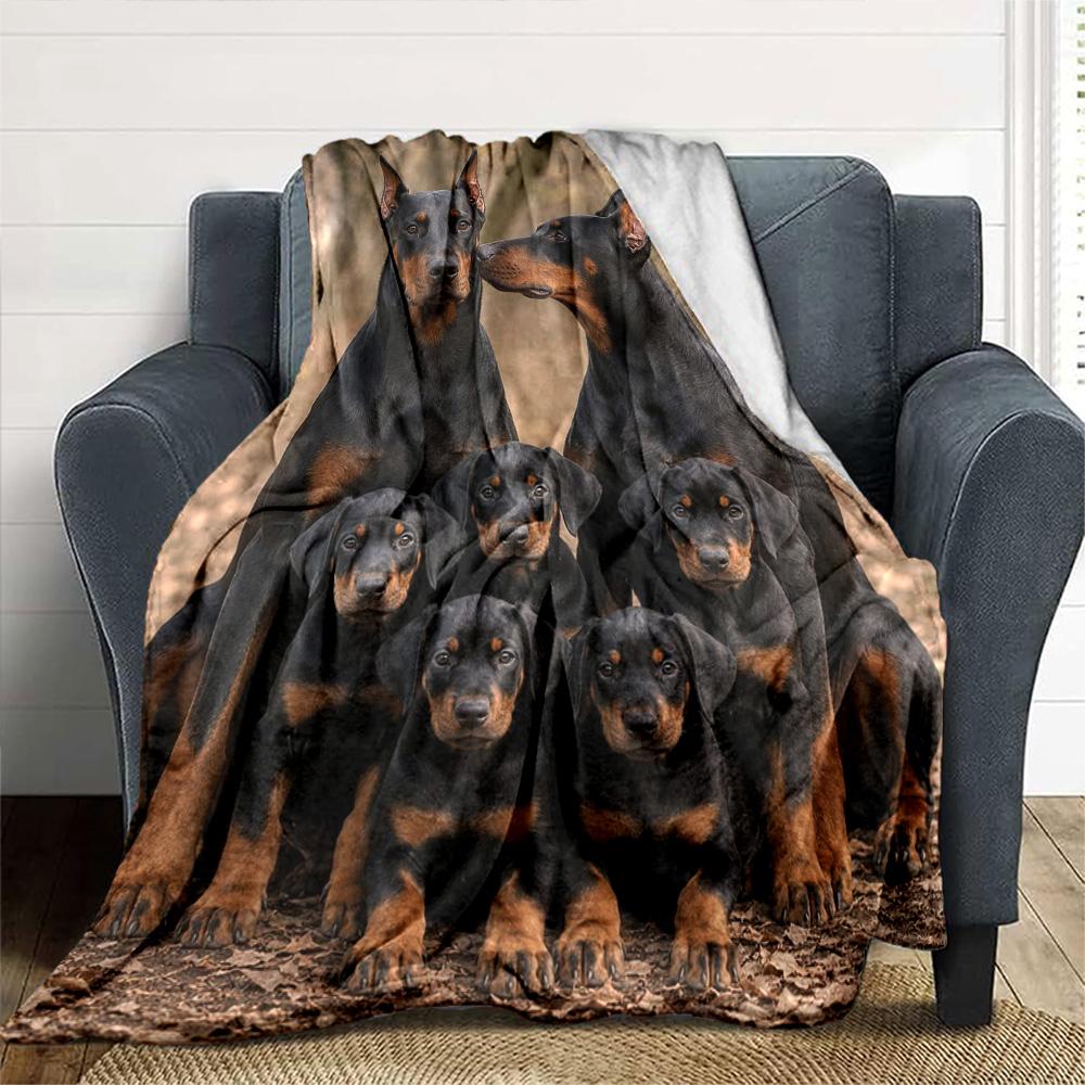 Dogs Print Flannel Blanket High Quality Warm Comfortable Cover for All Seasons Perfect for Gifts Home Decor