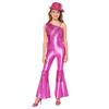 Children‘s Disco Dance Costume Sequins Tassels One Shoulder Sleeveless High Waist Flared Jumpsuit and Fedora Hat for Party Performance