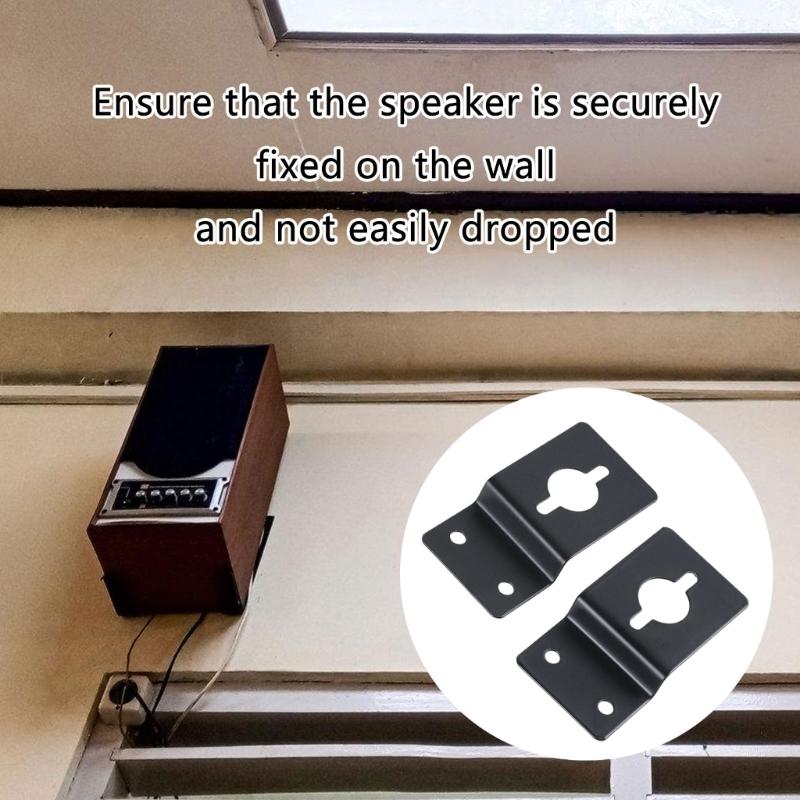 Pack Of 2 Speaker Wall Mount Brackets Slim Design Speaker Mounting Rack For Universal Compatibility Holds Up To 33Lbs
