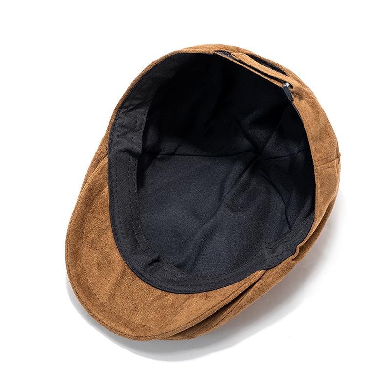 Classic Cap Autumn Winter Peaked Cap Suede Forward Cap Vintage Beret Painter's Cap