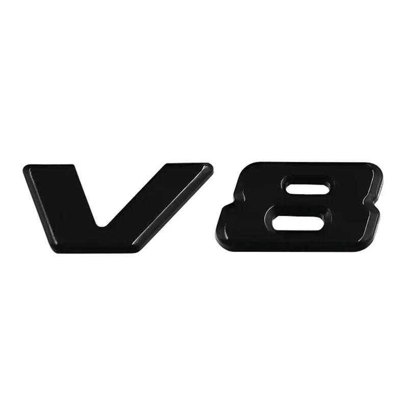 3D chromově černá V8 Logo Písmena Znak Odznak Nálepka na Blatník Auta Pro Mercedes Benz AMG GL ML SL 500 220 C63 S500 V8 Příslušenství