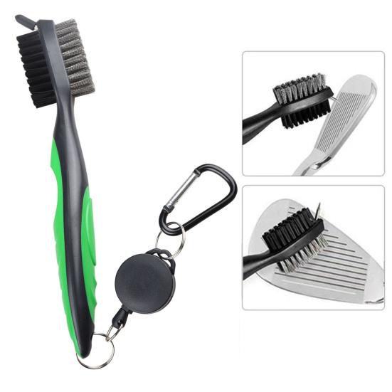 Golf Club Cleaning Brush with Carabiner Nylon Bristles Design Reusable Portable Golf Equipment Brush Cleaning Tool